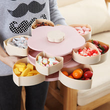 Load image into Gallery viewer, Petal-Shape Rotating Snack Box Candy Tray Food Storage Box Fruit Organizer Storage