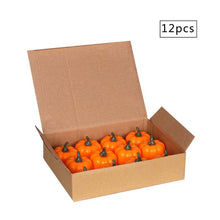 Load image into Gallery viewer, 12Pcs 3D Pumpkin Battery Operated LED Electric Candle Light Flameless Tealights Flickering Halloween Festival Party Decoration